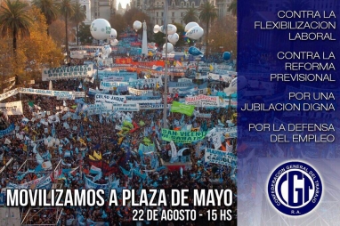 Este martes 22 de agosto marcharán contra el ajuste y la precarización laboral