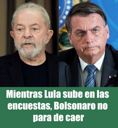 Mientras Lula sube en las encuestas, Bolsonaro no para de caer