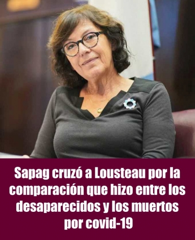 Silvia Sapag contra la comparación de Lousteau entre los 30.000 desaparecidos y los muertos de la pandemia