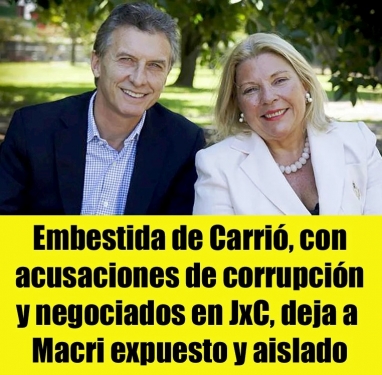 Embestida de Carrió, con acusaciones de corrupción y negociados en JxC, deja a Macri expuesto y aislado