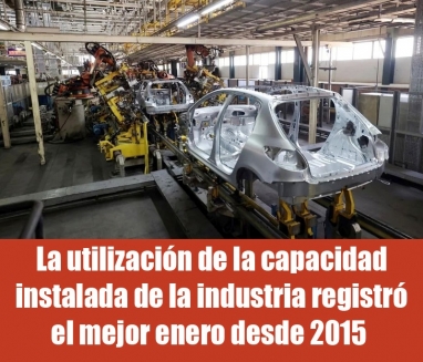 La utilización de la capacidad instalada de la industria registró el mejor enero desde 2015