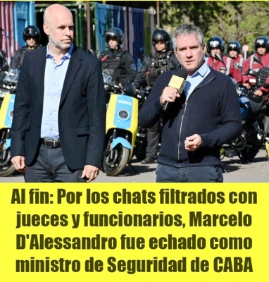 Al fin: Por los chats filtrados con jueces y funcionarios, Marcelo D'Alessandro fue echado como ministro de Seguridad de CABA