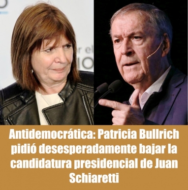 Antidemocrática: Patricia Bullrich pidió desesperadamente bajar la candidatura presidencial de Juan Schiaretti