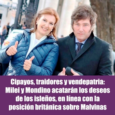 Cipayos, traidores y vendepatria: Milei y Mondino acatarán los deseos de los isleños, en línea con la posición británica sobre Malvinas