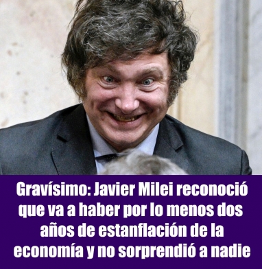 Gravísimo: Javier Milei reconoció que va a haber por lo menos dos años de estanflación de la economía y lo peor es que no sorprendió a nadie