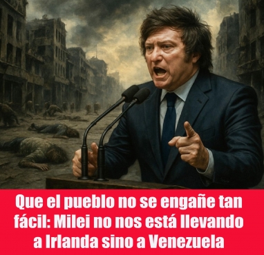 Que el pueblo no se engañe tan fácil: Milei no nos está llevando a Irlanda sino a Venezuela