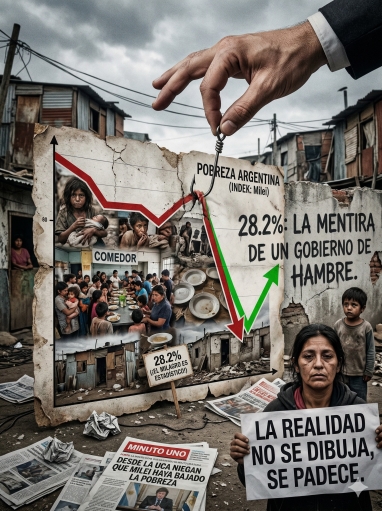 La realidad desmiente la baja de la pobreza que anunció Milei